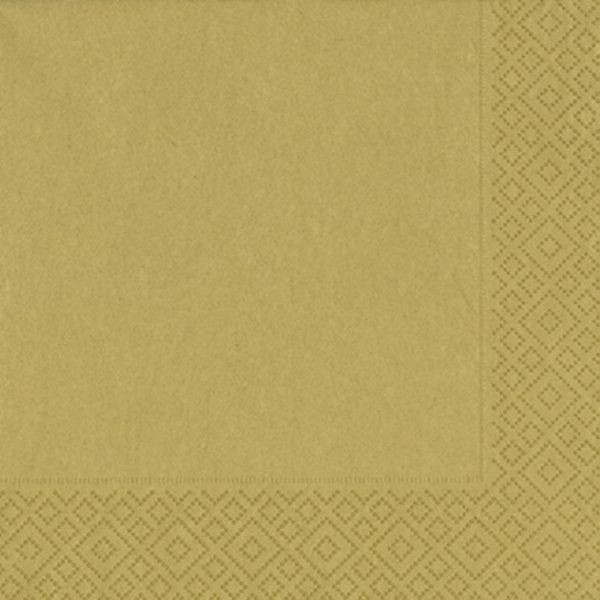 7321011058044 - Weihnachts-Servietten 33x33cm gold 3-lagig 1 4-Falz 7321011058044 DUNI 105804  20 Stück