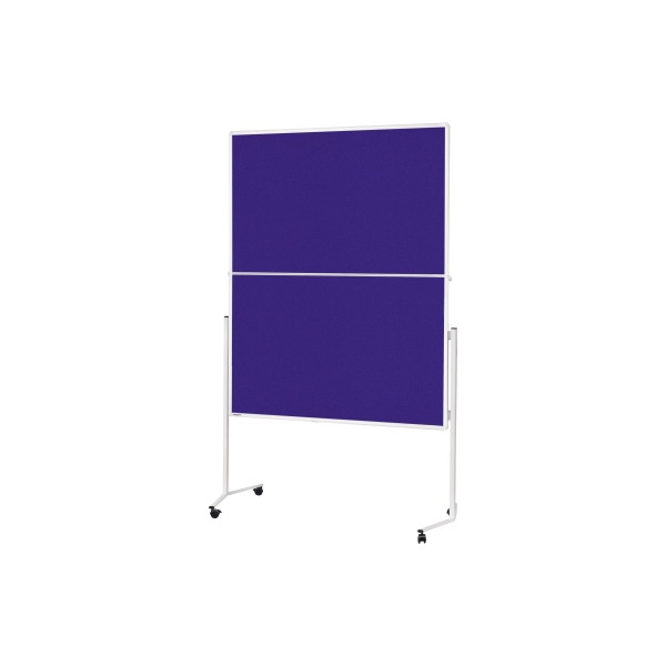 4013695033211 - Moderationstafel 2111303 120x150cm Filz + Filz (beidseitig) pinnbar klappbar mit Rollen blau + blau