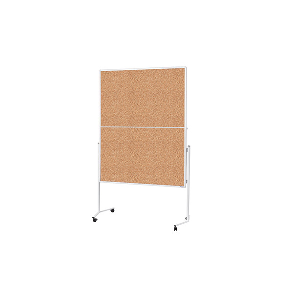 4013695030258 - Moderationstafel 2111324 120x150cm Kork + Kork (beidseitig) pinnbar mit Rollen braun + braun