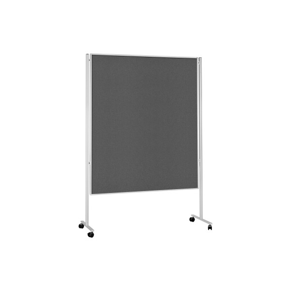 4013695022055 - Moderationstafel 1101101M 120x180cm Filz + Filz (beidseitig) pinnbar mit Rollen grau + grau