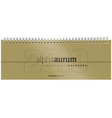 Schreibtischquerkalender 10.2349, aurum, 1 Woche / 2 Seiten, 29,7x10,5cm, 2025