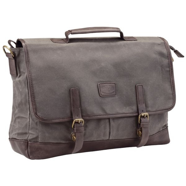 4021068473038 - Aktentasche PRIDE&SOUL Aktentasche Canvas 47303 Lederimitat grau-braun