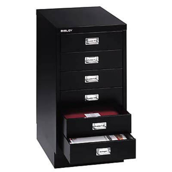 5020073705928 - Schubladenschrank MultiDrawer? 29er Serie L296S833 Stahl 6 Schubladen (Vollauszug) A4 278 x 67 x 38 cm mit Sockel schwa