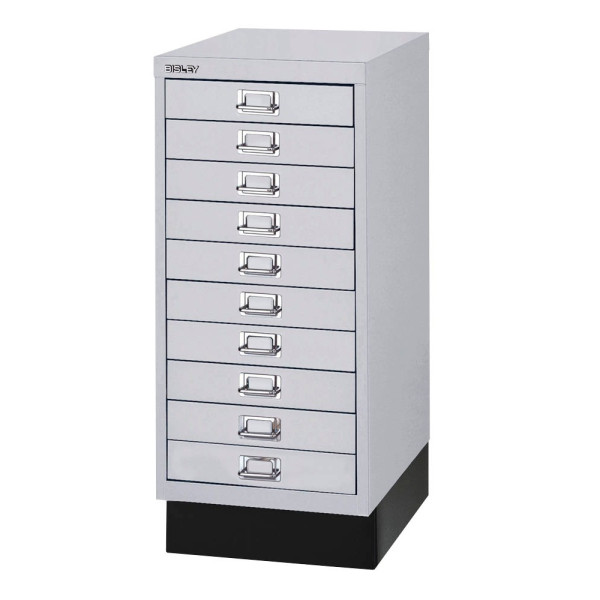 5020073703061 - Schubladenschrank MultiDrawer? 29er Serie L2910S855 Stahl 10 Schubladen (Vollauszug) A4 278 x 67 x 38 cm mit Sockel sil