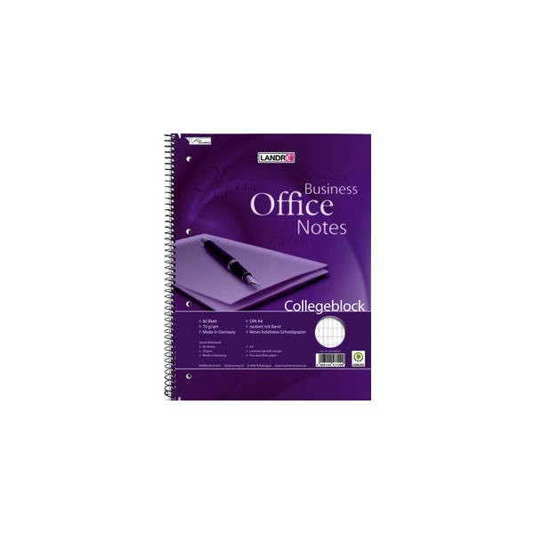 4006144577299 - Collegeblock 100050245 Business Office Notes Lineatur 23   rautiert mit Rand innen A4+ 70g violett 80 Blatt 4006144577299 L