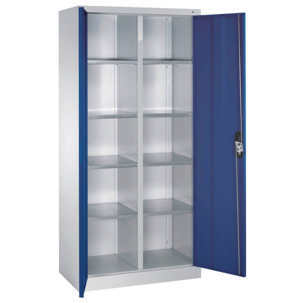 4025314095142 - CP Stahlschrank 8921-311 lichtgrau enzianblau 930 x 500 x 1950 cm aufgebaut