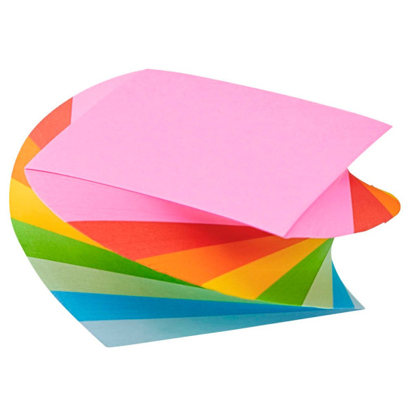 4001868096156 - Zettelklotz 9919 Regenbogen 75x75cm farbig sortiert Papier inkl 370 Notizzettel 4001868096156 folia