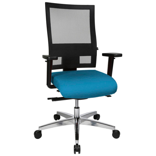 4014296559537 - Bürostuhl Sitness 60 PS69BH W58 hellblau schwarz alu Stoff