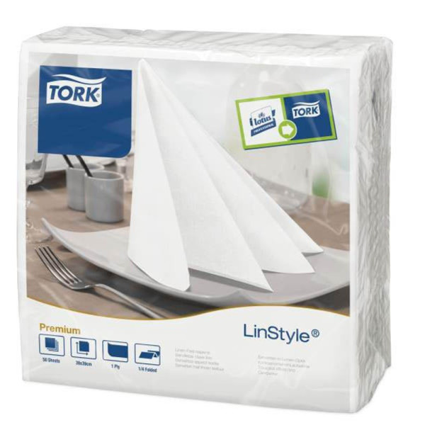 3133200073950 - TORK Servietten LinStyle® Premium weiß 1-lagig 195 x 195 cm 50 St