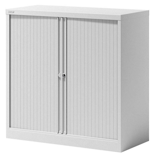 5020073786637 - BISLEY Rollladenschrank ESSENTIALS HxBxT 1000 x 1000 x 470 mm 1 Fachboden verkehrsweiß