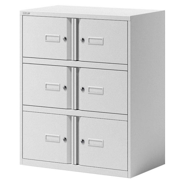 5020073788860 - Schließfachschrank Essentials YELD0810696 Metall 2 Abteile mit 6 Fächern abschließbar 80x100cm (BxH) weiß