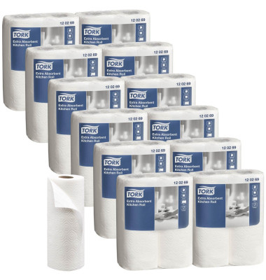 Küchenrollen Extra Absorbent 120269 2-lagig weiß Rolle à 64 Blatt