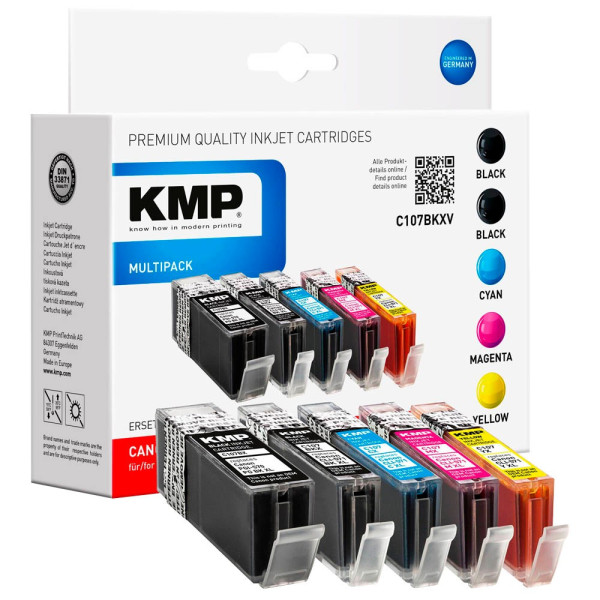 4011324156980 - MULTIPACK C107BKXV - 5er-Pack - Hohe Ergiebigkeit - Schwarz Gelb Cyan Magenta - Tintenpatrone (Alternative zu Canon CLI-571BKXL Canon CLI-571YXL Canon PGI-570PGBKXL Canon CLI-571MXL Canon CLI-571CXL Canon 0332C001 Canon 0331C001 Can