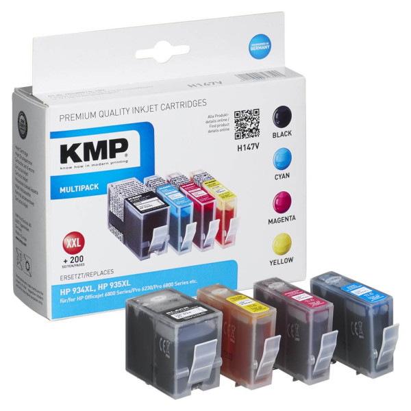 4011324743500 - MULTIPACK H147V - 4er-Pack - Schwarz Gelb Cyan Magenta - Tintenpatrone (Alternative zu HP 934XL HP 935XL HP C2P23AE HP C2P24AE HP C2P25AE HP C2P26AE)