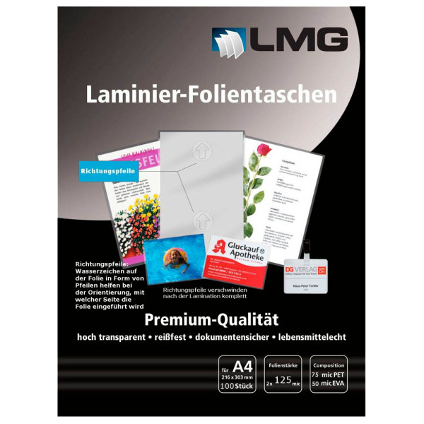 4250504559139 - Laminierfolien glänzend für A4 4250504559139 LMGA4-125-PF 100 Stück