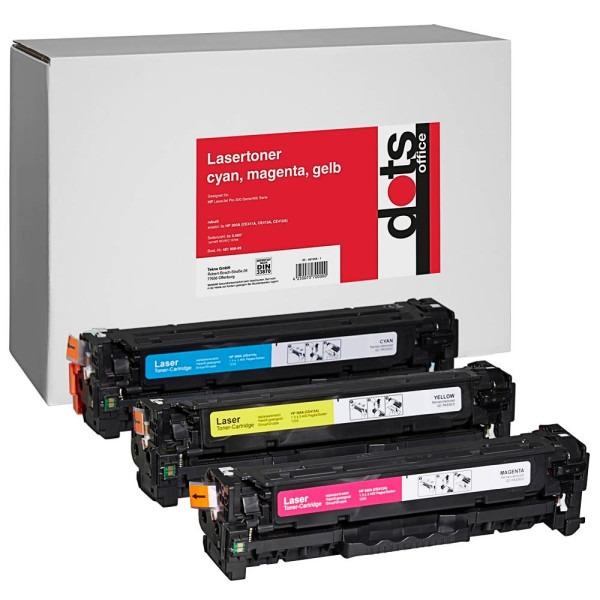 4250073731158 - Toner 12330030-DOTS kompatibel zu HP 305A Multipack cyan magenta gelb 3 Stück