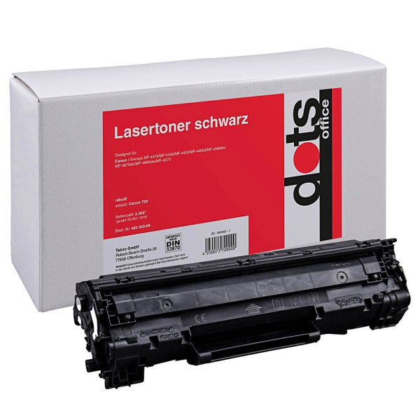 4250073731301 - Toner 12301000-DOTS kompatibel zu Canon 728 BK schwarz