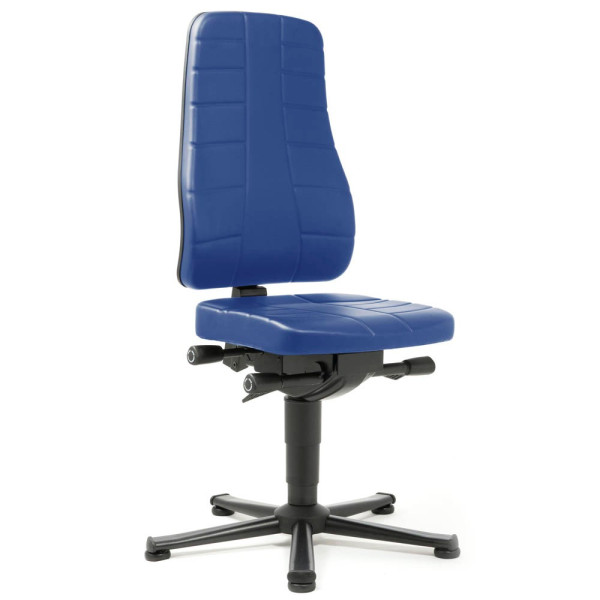 4016849464749 - Drehstuhl All-in-One 9640 mit Gleiter Kunstlederpolster blau