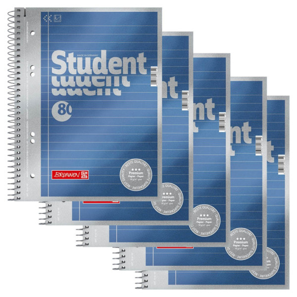 4003273566712 - Collegeblock 10-67151 Student Premium Lineatur 21   liniert mit Rand innen A5 90g blau 80 Blatt 4003273566712 5 Block