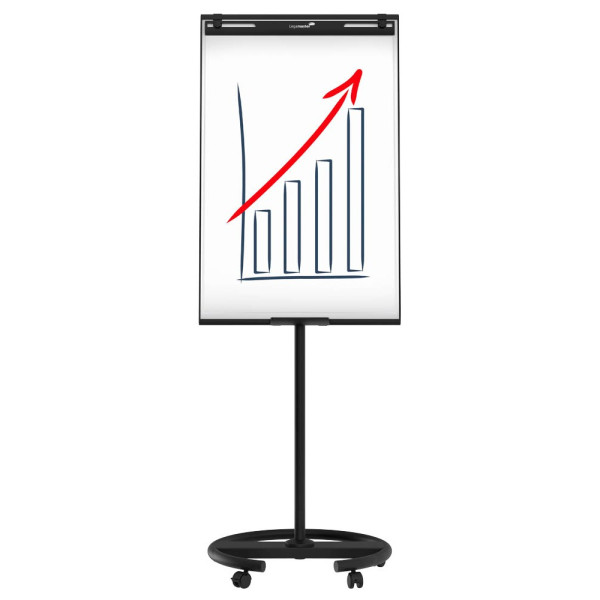 8713797084550 - Mobiles Flipchart ECONOMY TRIANGLE als Whiteboard & Flipchartblock nutzbar B 600 x T 15 x H 720 mm lackierter Stahl & ABS weiß-schwarz