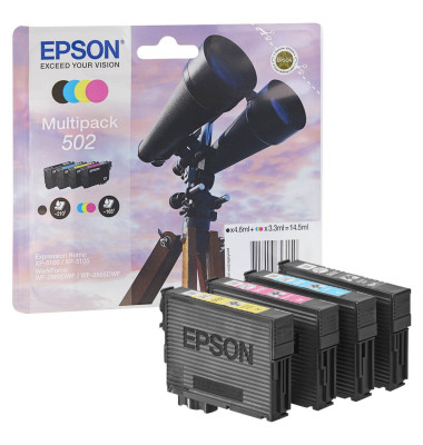 EPSON 502/T02V64 schwarz, cyan, magenta, gelb Tintenpatronen