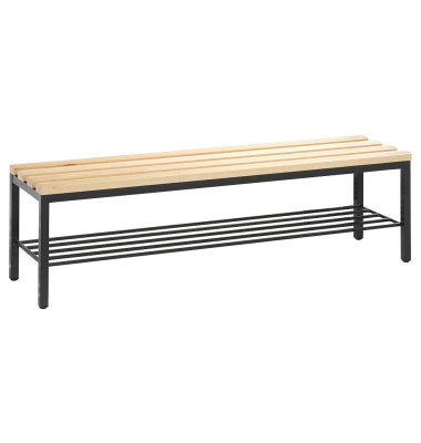 Garderobenbank Basic 8051-010, Holz, 150cm, freistehend, mit Schuhregal, buche/anthrazit