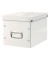 Aufbewahrungsbox Click & Store WOW Cube 6109-00-01, 10 Liter mit Deckel, für A5, außen 260x260x240mm, Karton weiß