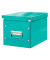 Aufbewahrungsbox Click & Store WOW Cube 6109-00-51, 10 Liter mit Deckel, für A5, außen 260x260x240mm, Karton blau