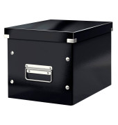 Aufbewahrungsbox Click & Store WOW Cube 6109-00-95, 10 Liter mit Deckel, für A5, außen 260x260x240mm, Karton schwarz