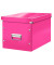 Aufbewahrungsbox Click & Store WOW Cube 61080023, 30 Liter mit Deckel, für A4, außen 360x320x310mm, Karton pink