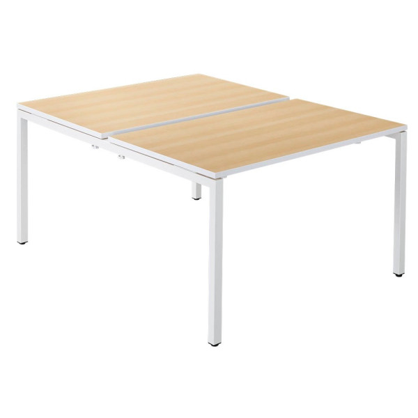 3660141254822 - Doppelschreibtisch easyDesk B2P80X1201323 75cm (H) 120cmx166cm (BxT) rechteckig buche   Weiß 3660141254822 PAPERFLOW