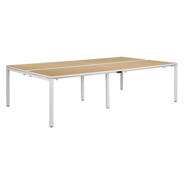 3660141254907 - Doppelschreibtisch easyDesk B4P80X1201323 75cm (H) 240cmx166cm (BxT) rechteckig buche   Weiß 3660141254907 PAPERFLOW