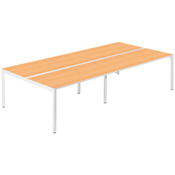 3660141254945 - Doppelschreibtisch easyDesk B4P80X1601323 75cm (H) 320cmx166cm (BxT) rechteckig buche   Weiß 3660141254945 PAPERFLOW