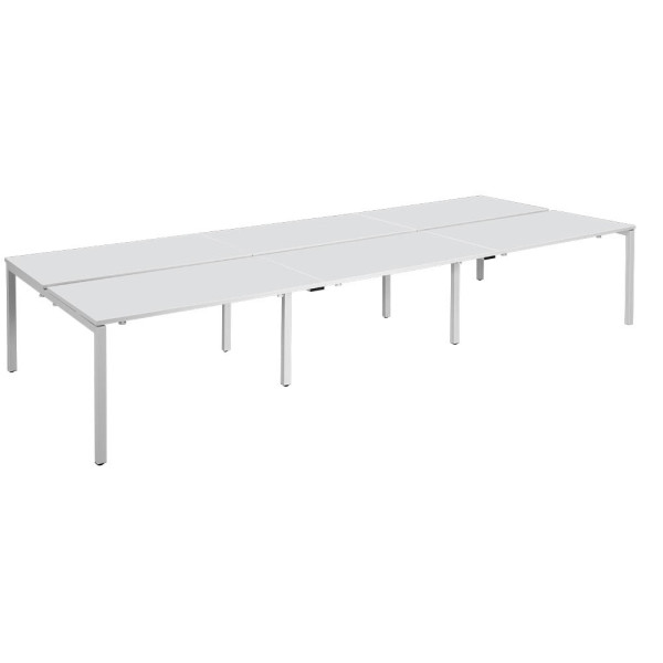 3660141254952 - Doppelschreibtisch easyDesk B6P80X1201313 75cm (H) 360cmx166cm (BxT) rechteckig weiß   Weiß 3660141254952 PAPERFLOW