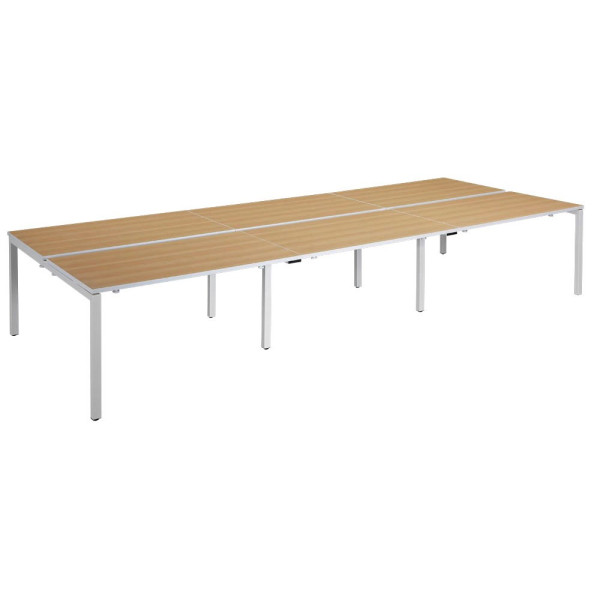 3660141254969 - Doppelschreibtisch easyDesk B6P80X1201323 75cm (H) 360cmx166cm (BxT) rechteckig buche   Weiß 3660141254969 PAPERFLOW