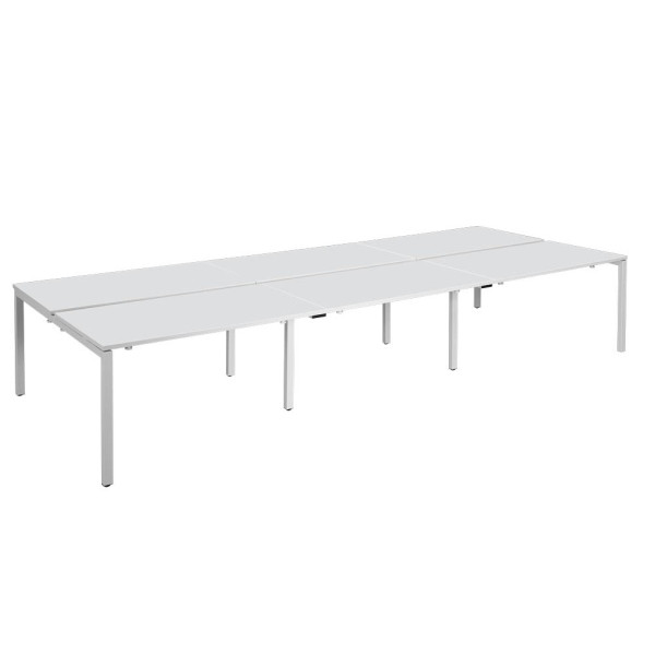 3660141254976 - Doppelschreibtisch easyDesk B6P80X1401313 75cm (H) 420cmx166cm (BxT) rechteckig weiß   Weiß 3660141254976 PAPERFLOW