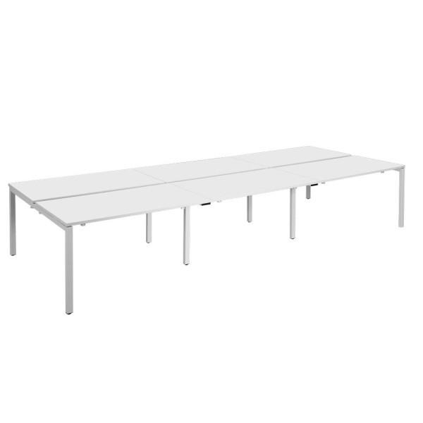 3660141254990 - Doppelschreibtisch easyDesk B6P80X1601313 75cm (H) 480cmx166cm (BxT) rechteckig weiß   Weiß 3660141254990 PAPERFLOW