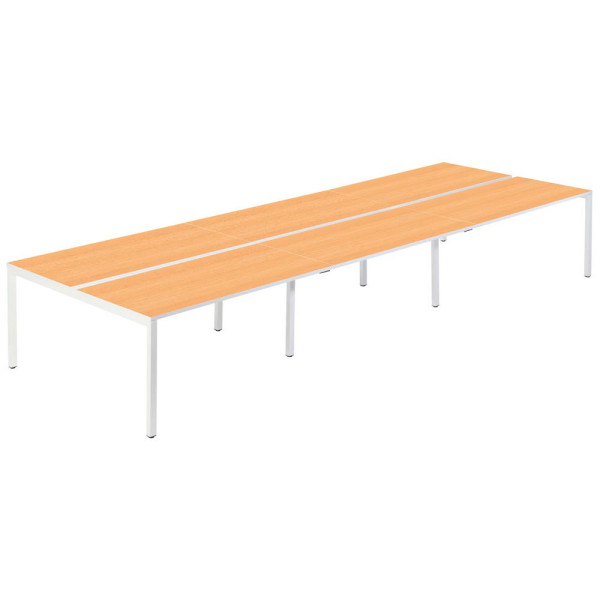 3660141255003 - Doppelschreibtisch easyDesk B6P80X1601323 75cm (H) 480cmx166cm (BxT) rechteckig buche   Weiß 3660141255003 PAPERFLOW