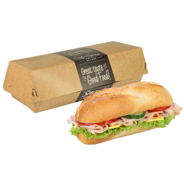 4002911866351 - Baguetteboxen Sandwichboxen aus Pappe pure 22 x 85 cm Good Food 50 Stk