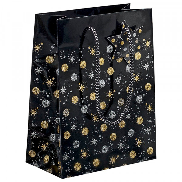 4004360825286 - Geschenktasche GT029 Stardust Weihnachten Stardust mit Glanzlackierung und Geschenkanhänger Stardust 17cm x 23cm 4004360825 5 Stück