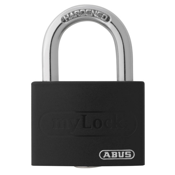 4003318802867 - ABUS Zylindervorhangschloss T65AL 40 schwarz Lock-Tag Schlosskörperbreite 43 mm Aluminium verschiedenschließend