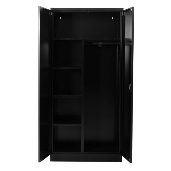 4260610840212 - Putzmittelschrank 110092 schwarz 920 x 420 x 1950 cm aufgebaut