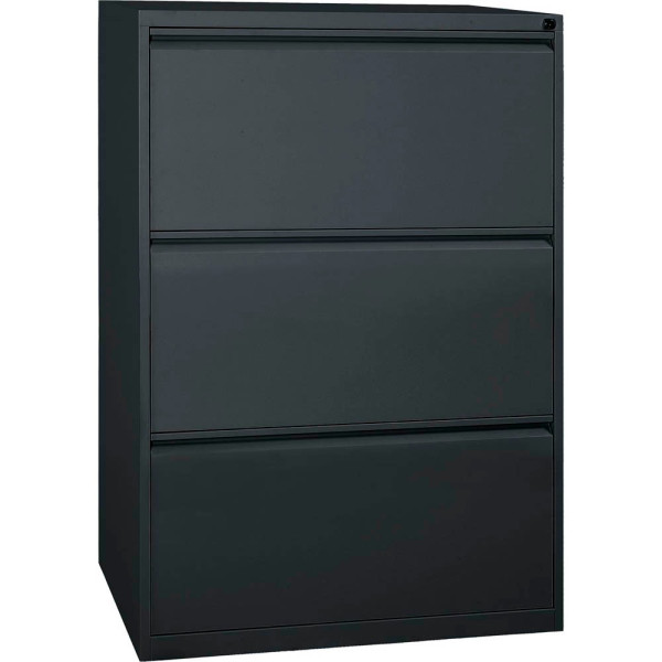 4260090172353 - Hängeregistraturschrank schwarz 3 Schubladen 760 x 620 x 1010 cm