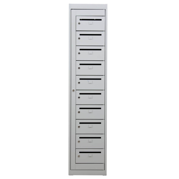 4260090177754 - Schließfachschrank 111314 Metall 1 Abteil mit 10 Fächern abschließbar 40x180cm (BxH) lichtgrau 4260090177754 111314