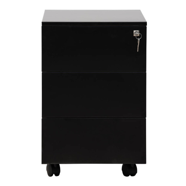 4260090179369 - Rollcontainer schwarz 3 Auszüge 400 x 600 x 610 cm