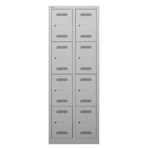 5020073702279 - Schließfachschrank MonoBloc ML06D4645 Metall 2 Abteile mit 8 Fächern abschließbar 61x170cm (BxH) lichtgrau