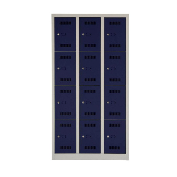 5020073785388 - BISLEY Schließfachschrank MonoBloc ML09T4 lichtgrau oxfordblau ML09T4505 12 Schließfächer 900 x 500 x 1700 cm