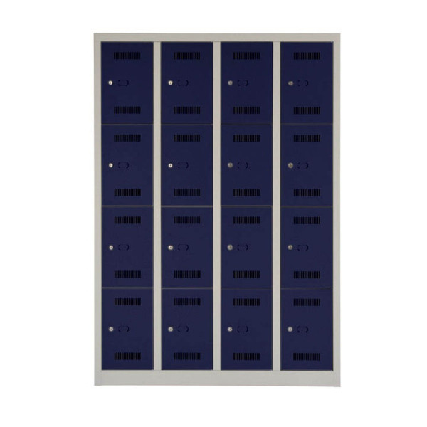 5020073824698 - BISLEY Schließfachschrank MonoBloc ML11Q4 lichtgrau oxfordblau ML11Q4505 16 Schließfächer 1183 x 500 x 1700 cm