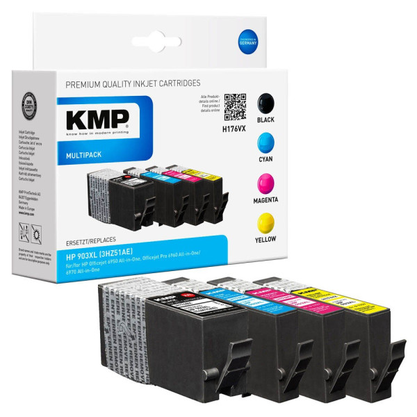 4011324370386 - MULTIPACK H176VX - 4er-Pack - Größe XXL - Schwarz Gelb Cyan Magenta - Tintenpatrone (Alternative zu HP 903XL HP T6M11AE HP T6M03AE HP T6M07AE HP T6M15AE)