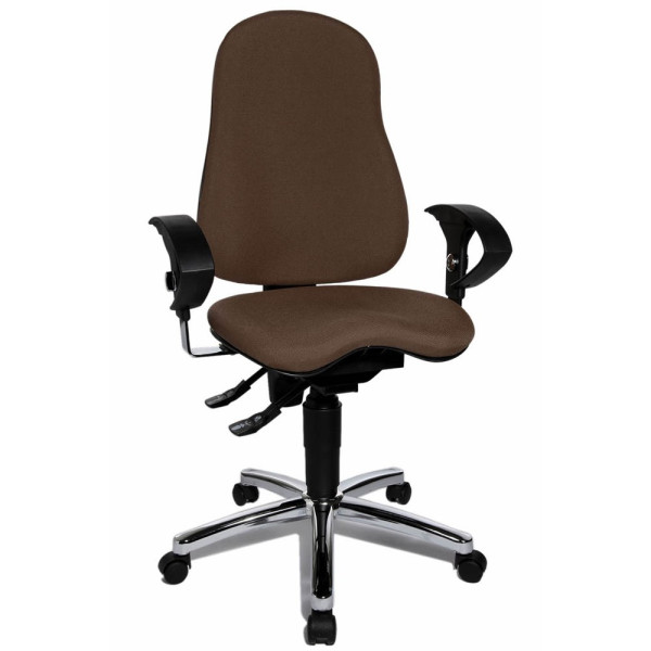 0401496726854 - Bürostuhl Sitness® 10 SI59U G08 dunkelbraun chrom Stoff